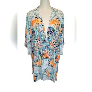 Chico's Size 3 or XL Kimono Style Top, Lightweight Floral Boho